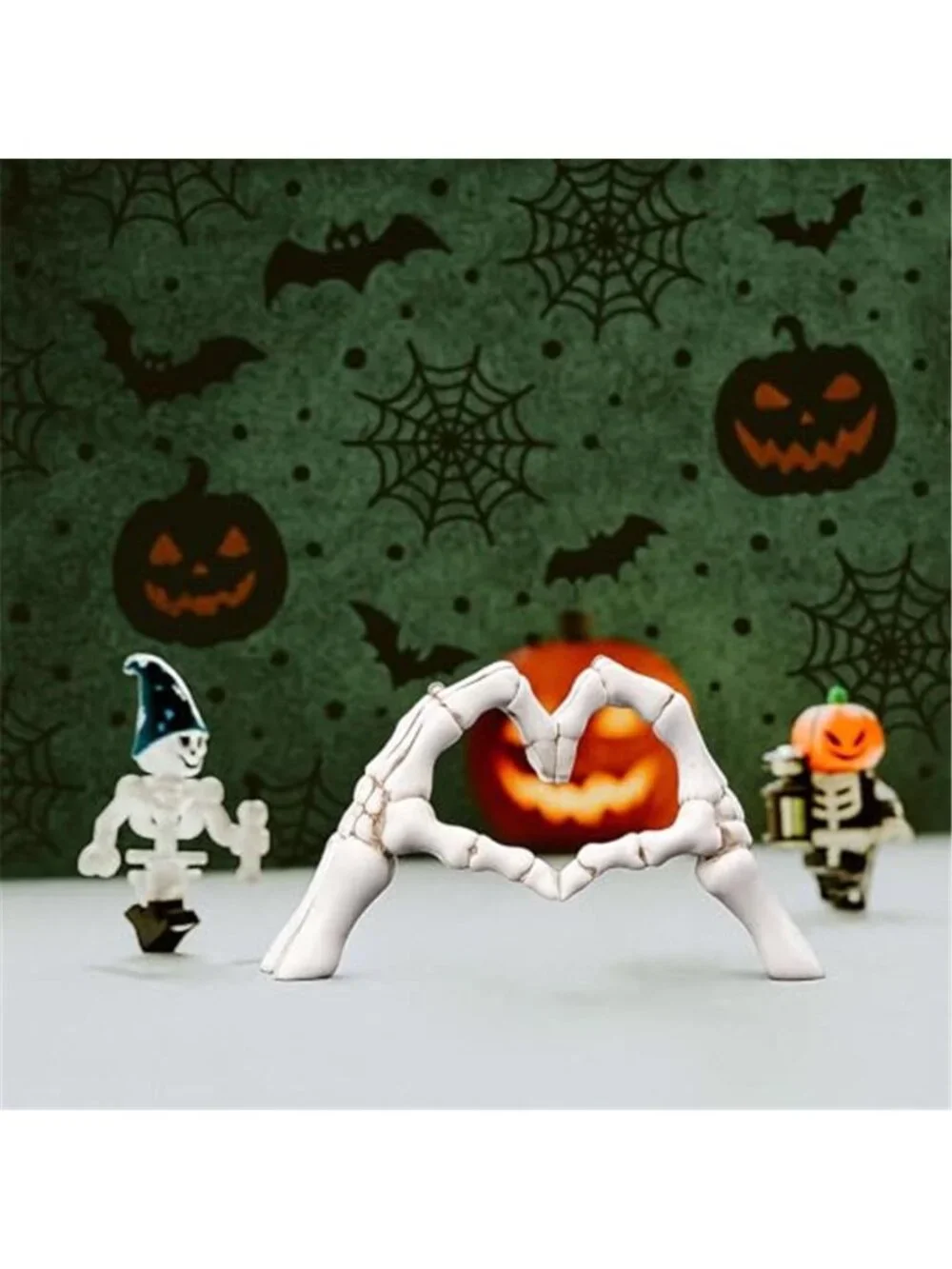 Skeleton Heart Hands Sculpture 6.3